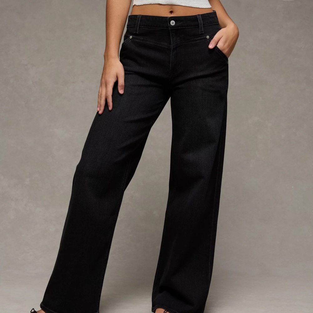 AE Dreamy Drape Stretch Super High-Waisted Baggy Wide-Leg Jean